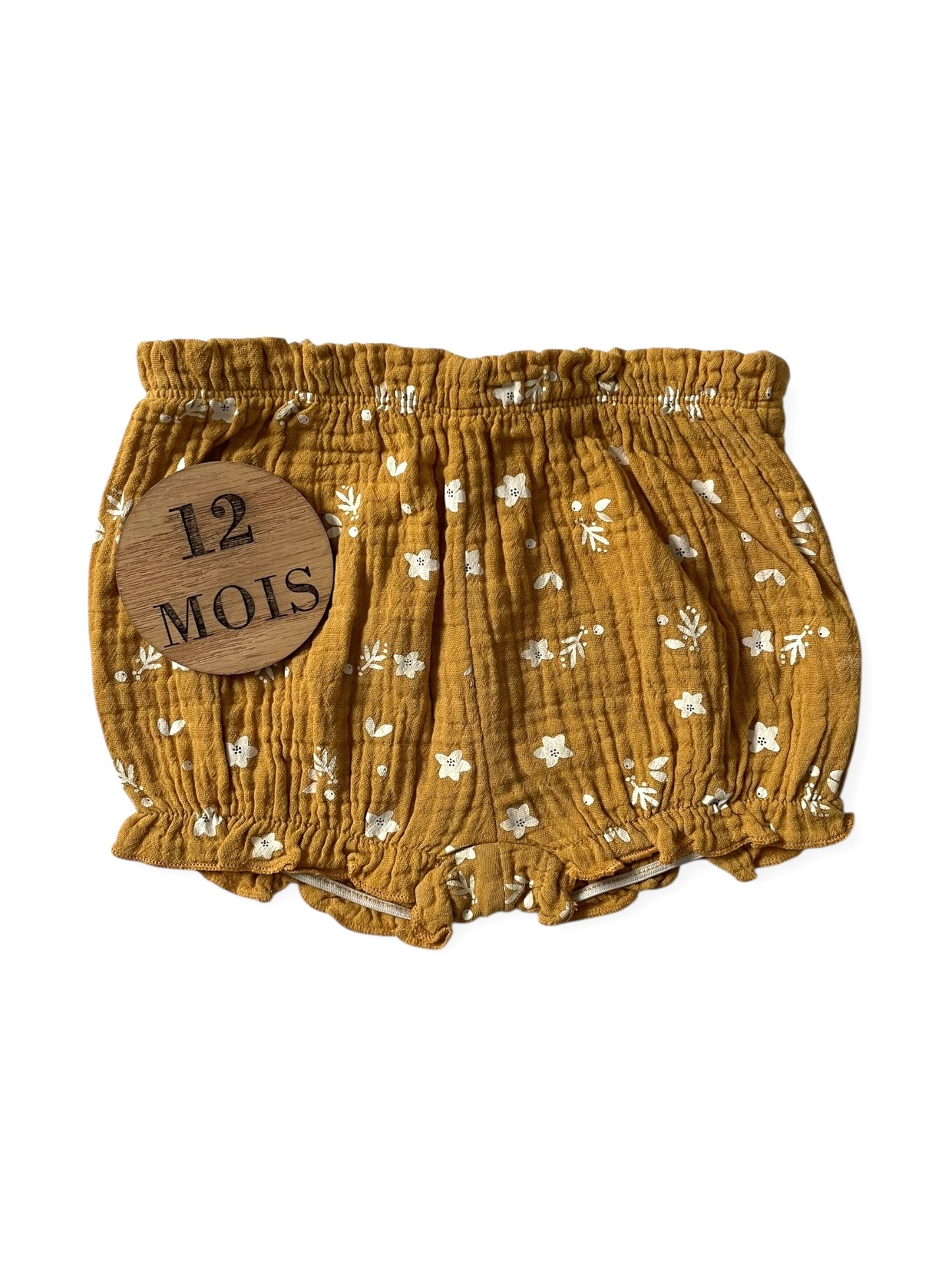 Short gaze de coton, moutarde, Kiabi