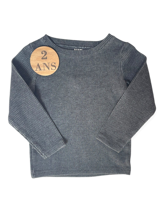 T-shirt en coton épais, gris foncé, Kiabi