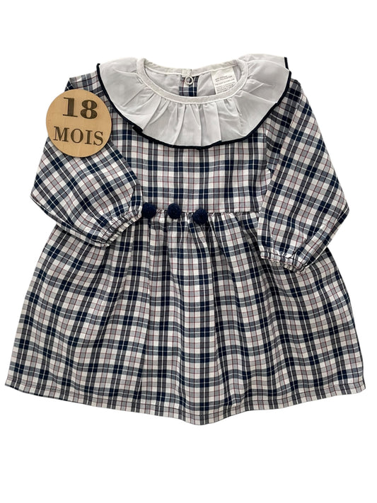 Robe à carreaux, doublée, Bébé Caramel