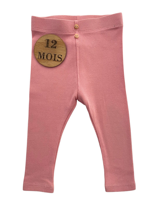 Legging côtelé à boutons, rose, Kiabi