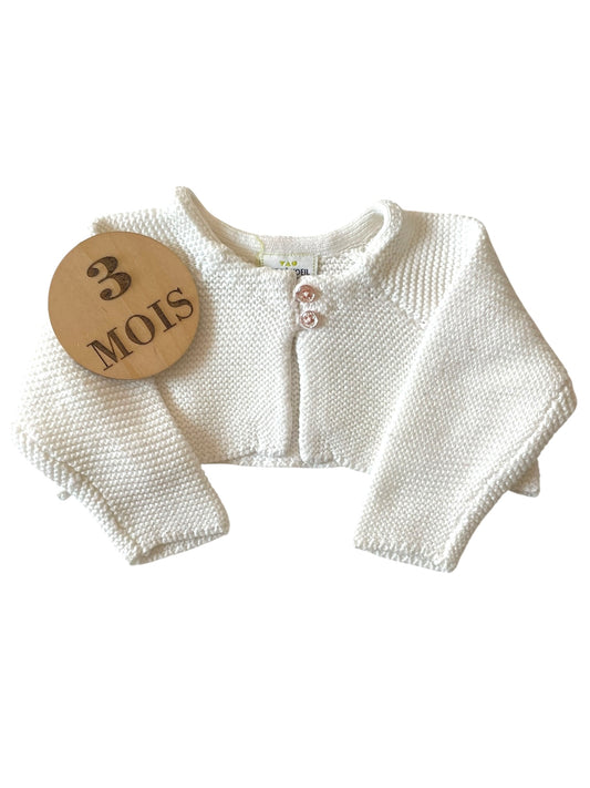 Gilet court en mailles, blanc, TAO