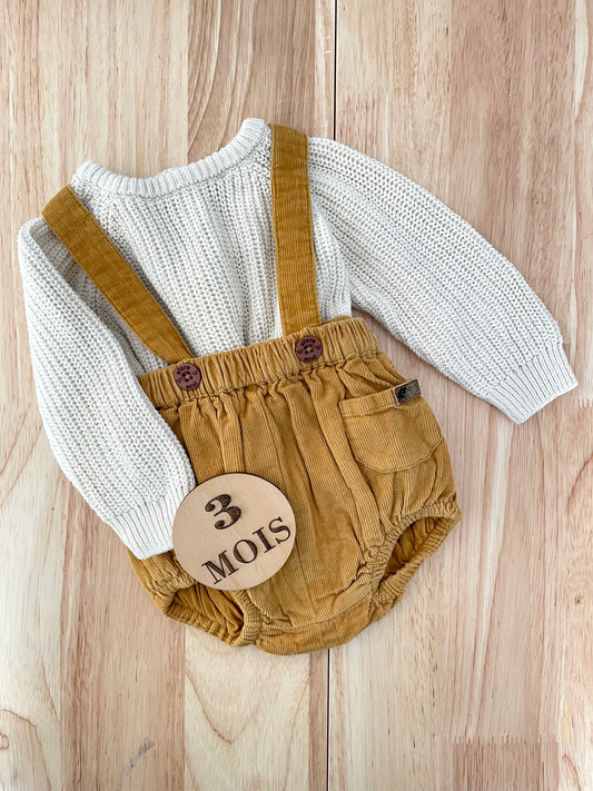 Ensemble pull en mailles et bloomer en velours