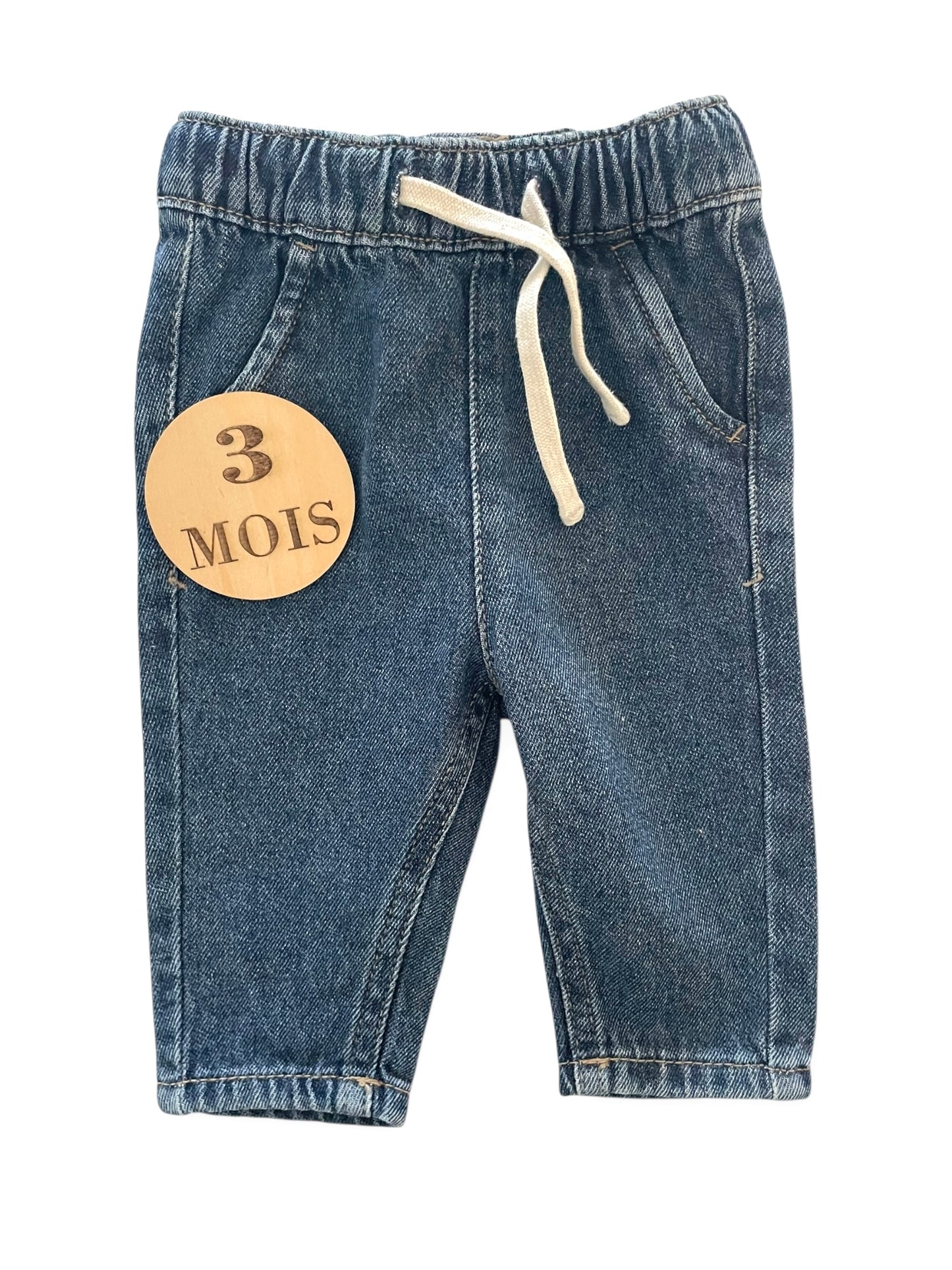 Jean brut, taille élastique, Kiabi