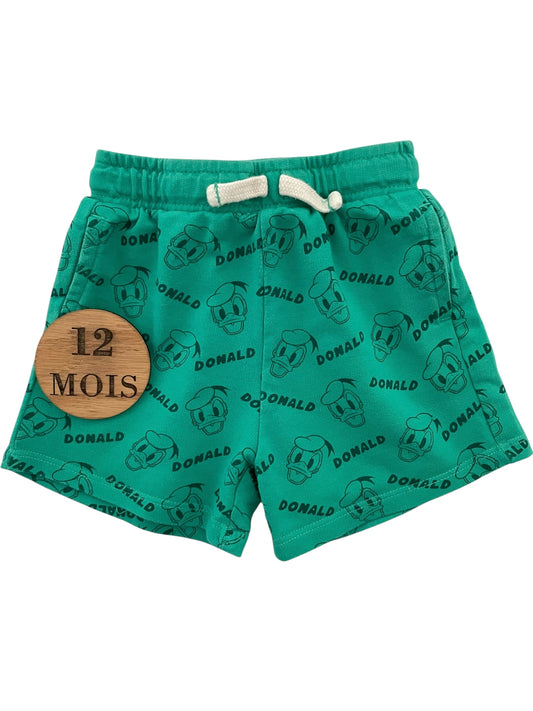 Short molleton, vert, Disney baby