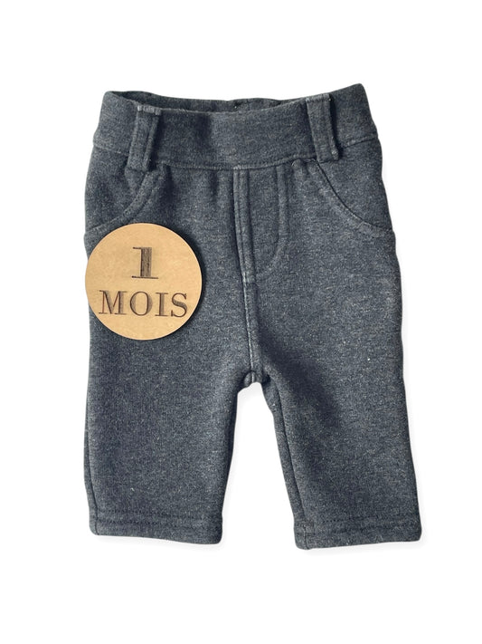 Pantalon doublé polaire, gris, Kiabi