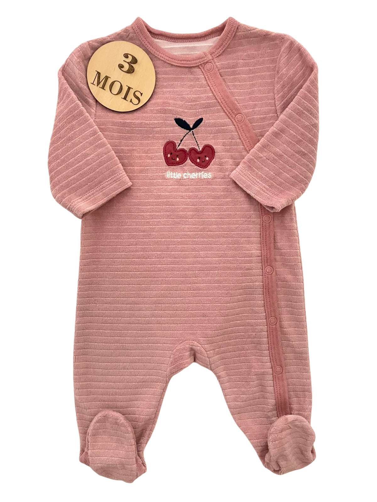 Pyjama velours vieux rose, cerise, Kiabi