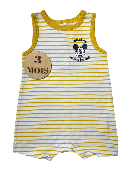 Combishort ,rayée jaune, Disney Baby