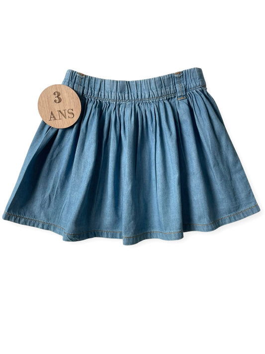 Jupe fluide couleur jean, Kiabi