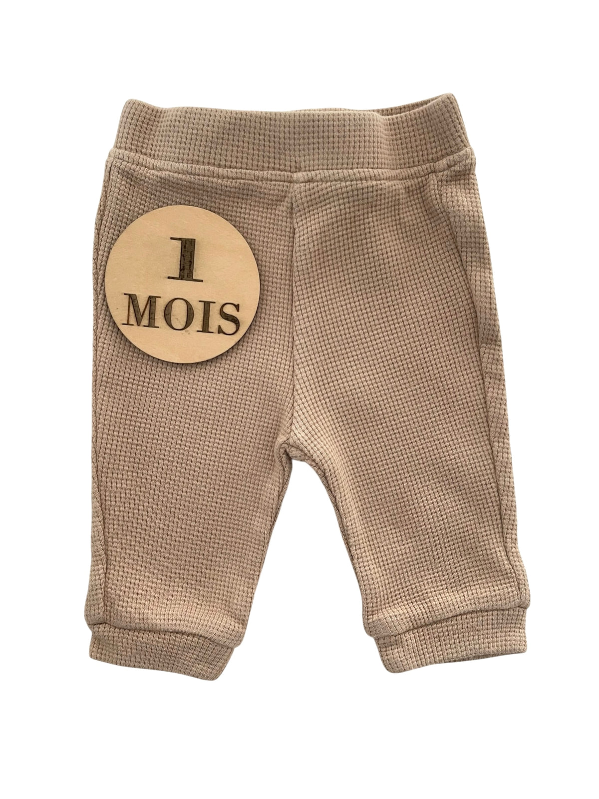 Legging gaufré beige, Kiabi