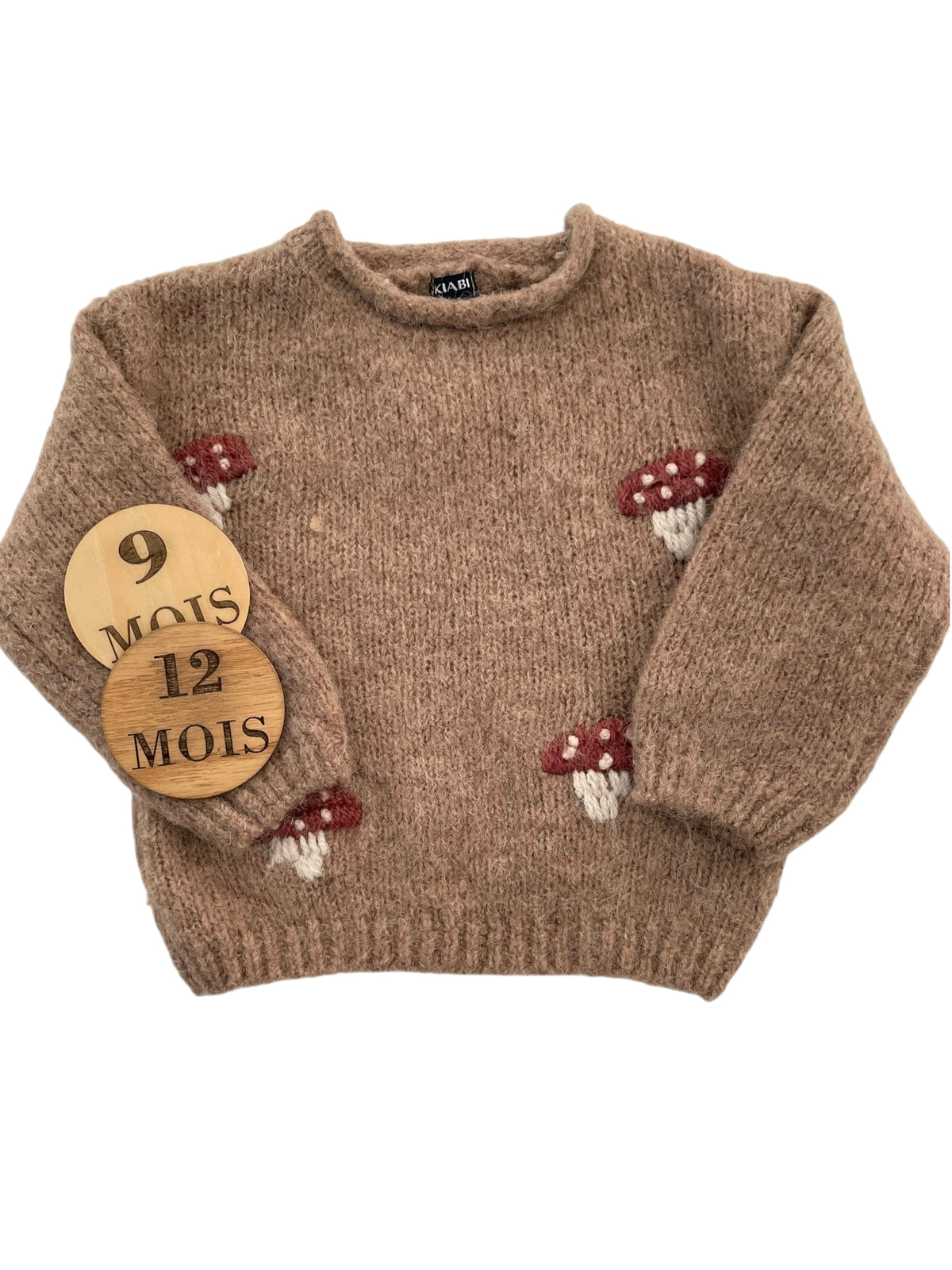 Pull en mailles, champignons, Kiabi