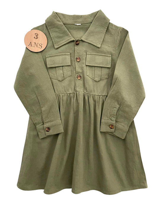 Robe en toile, kaki