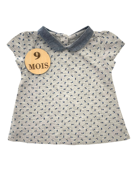 Tee-shirt à col, gris, Bout’chou