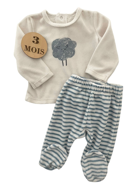 Pyjama velours, 2 pièces, La redoute