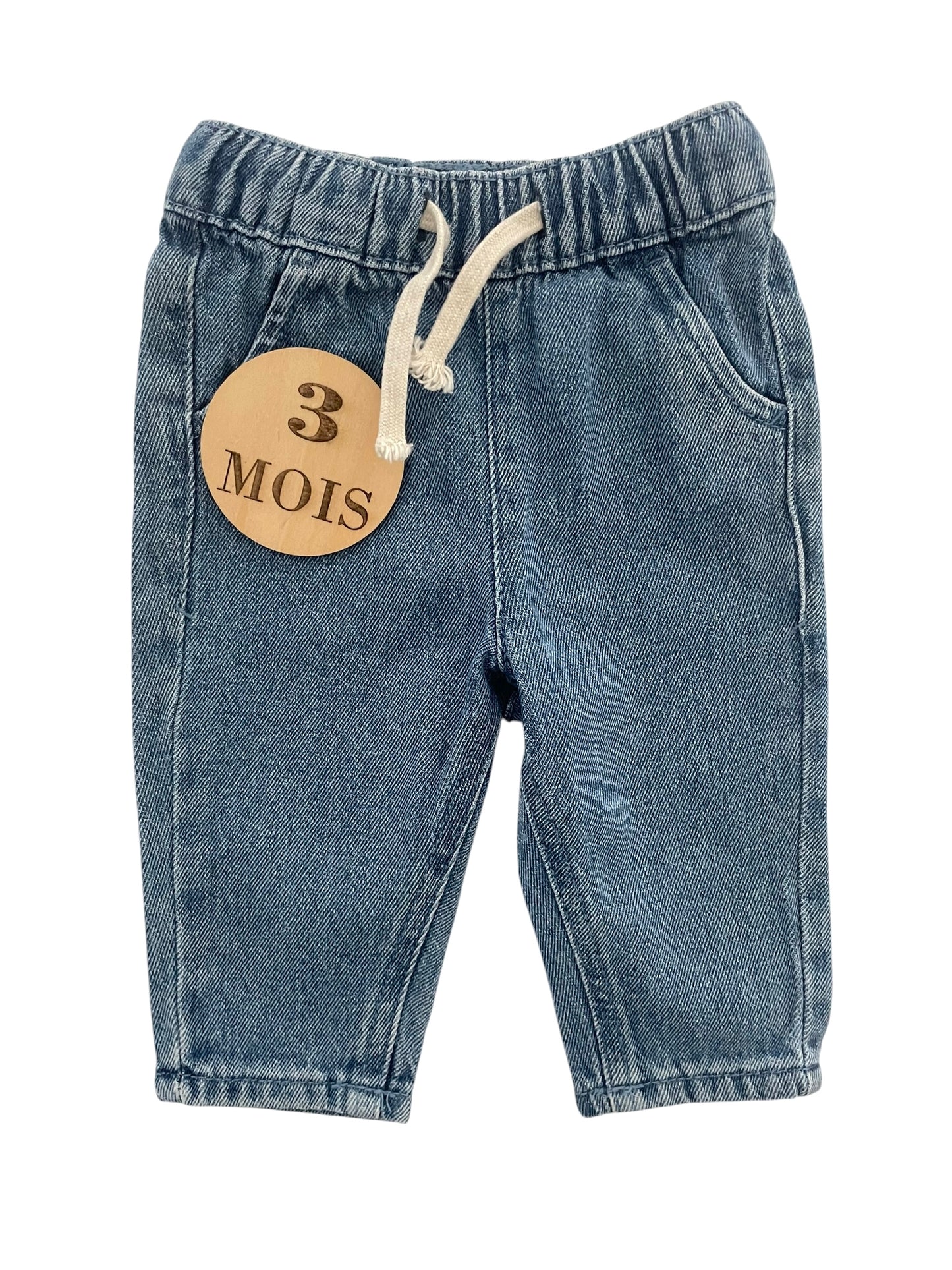 Jean bleu, taille élastique, Kiabi