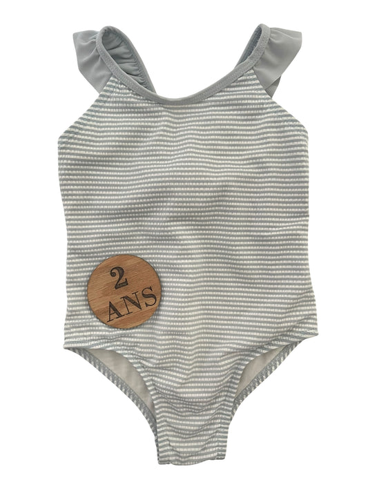 Maillot de bain, rayé bleu-clair, TAO