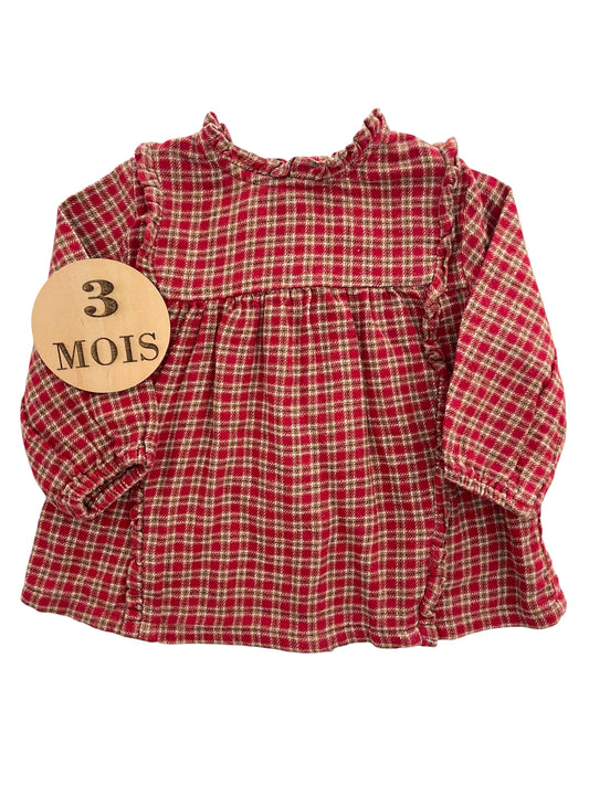 Blouse épaisse, vichy rouge, Kiabi
