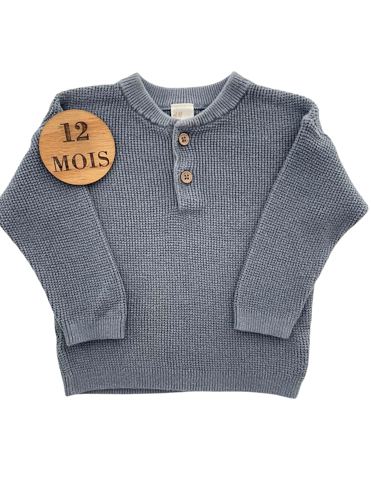 Pull en mailles, bleu- gris, H&M