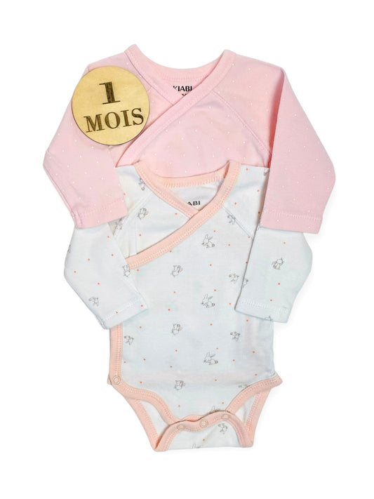 Lot 2 bodies roses, Kiabi