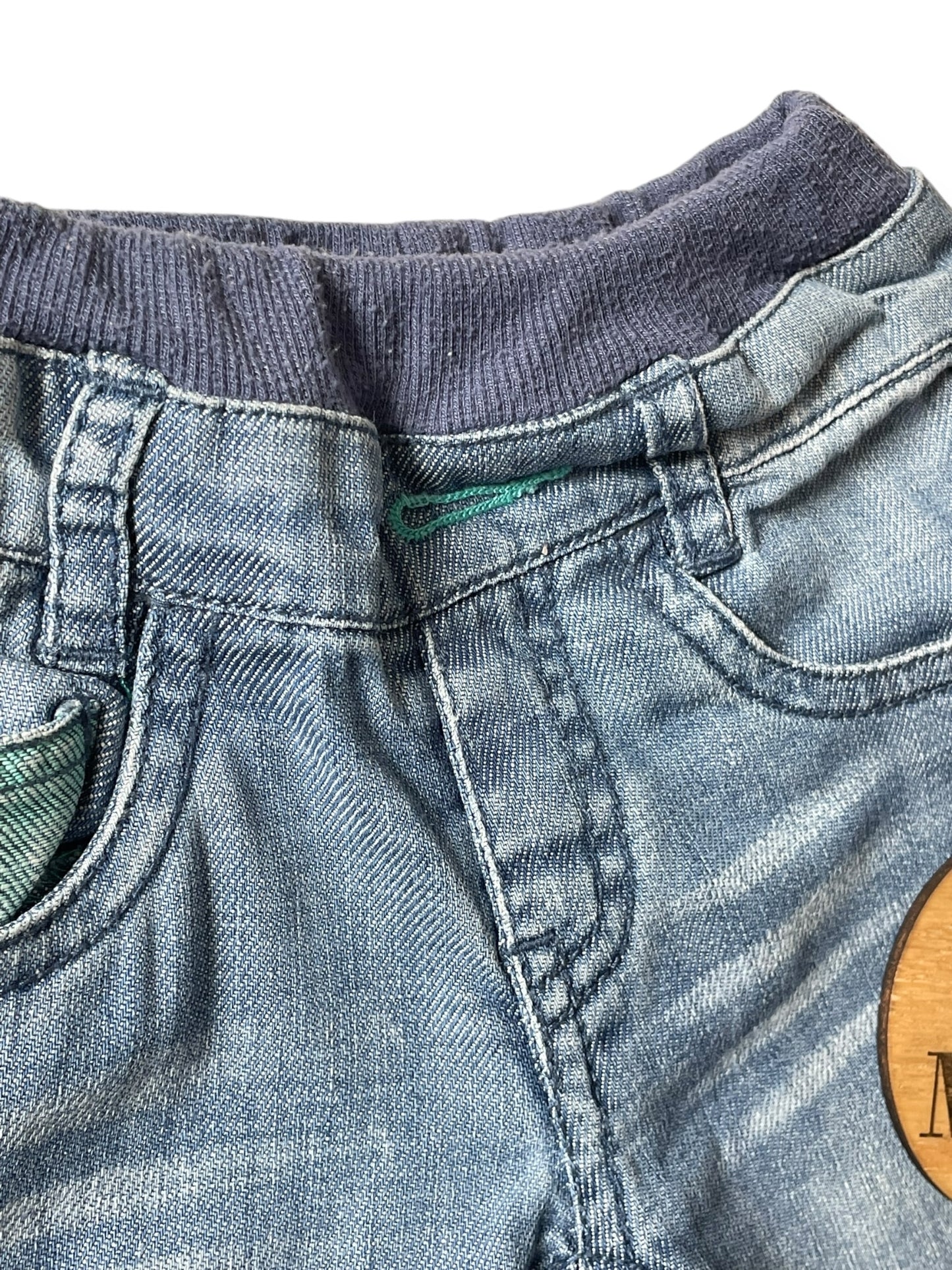 Jean taille élastique, grain de blé