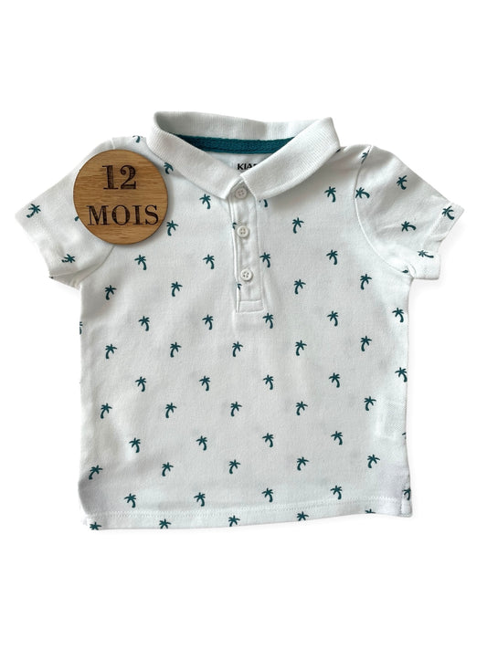 Polo blanc palmiers, Kiabi