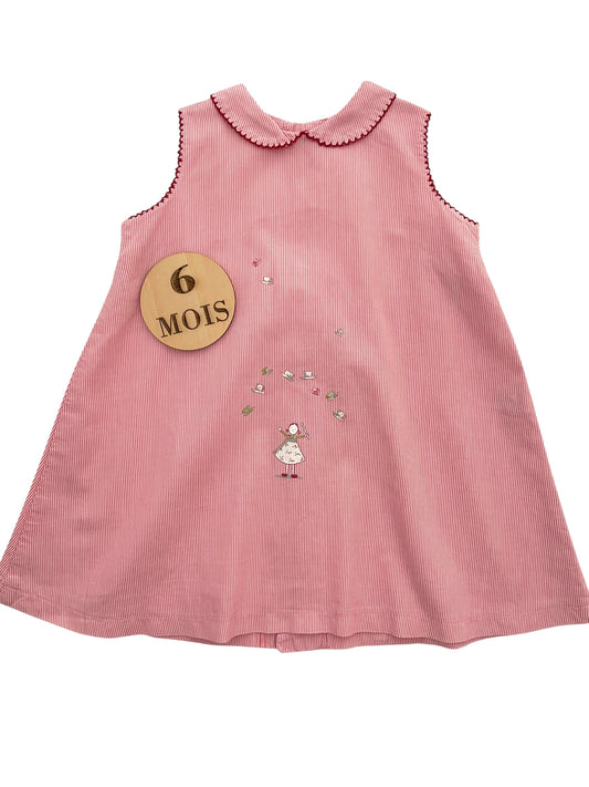 Robe longue rayée rose, Petit Bateau