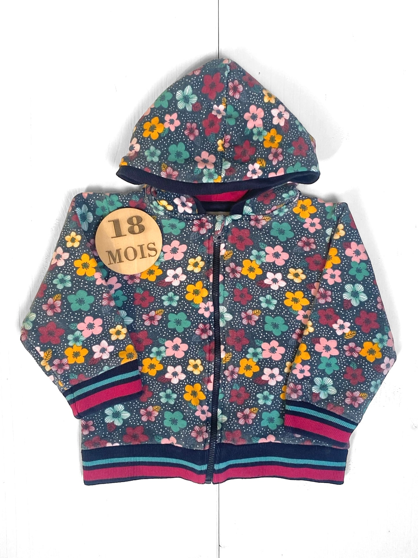 Gilet à capuche / Veste, fleuri, Boboli