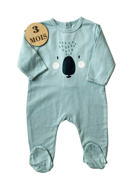 Pyjama coton léger, bleu ciel, La redoute
