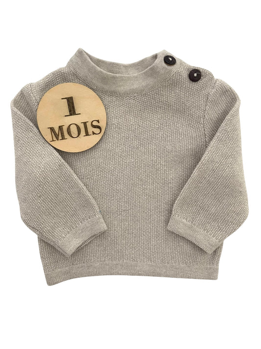 Pull fin, gris/beige, Kiabi