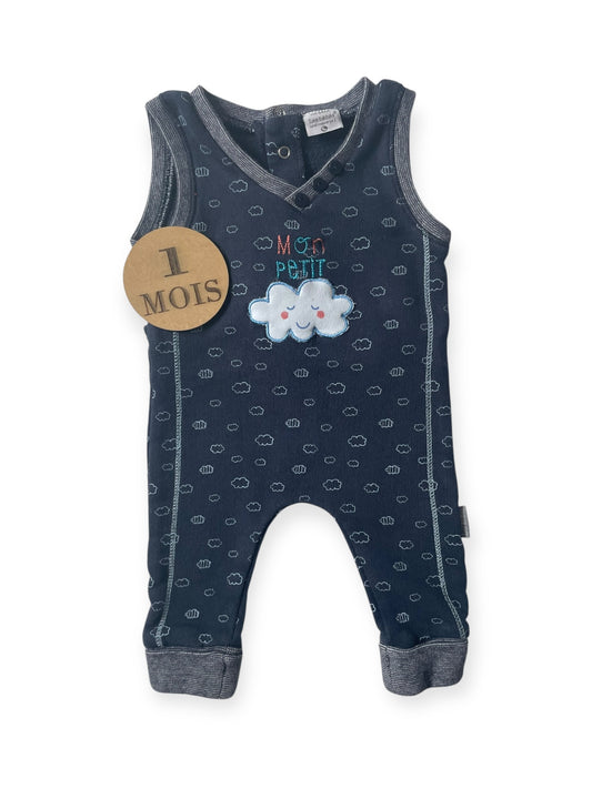 Combinaison, coton semi-épais, bleu-marine, Les bébés sont comme ça !