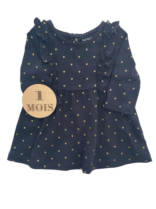 Robe bleu-nuit, coeurs, Kiabi