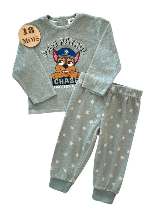 Pyjama velours bleu-vert, Pat Patrouille
