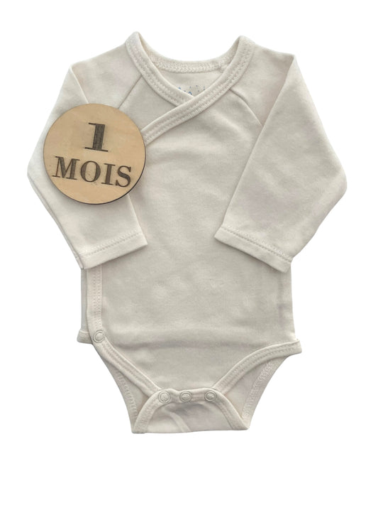 Body uni, écru, Mes petits cailloux