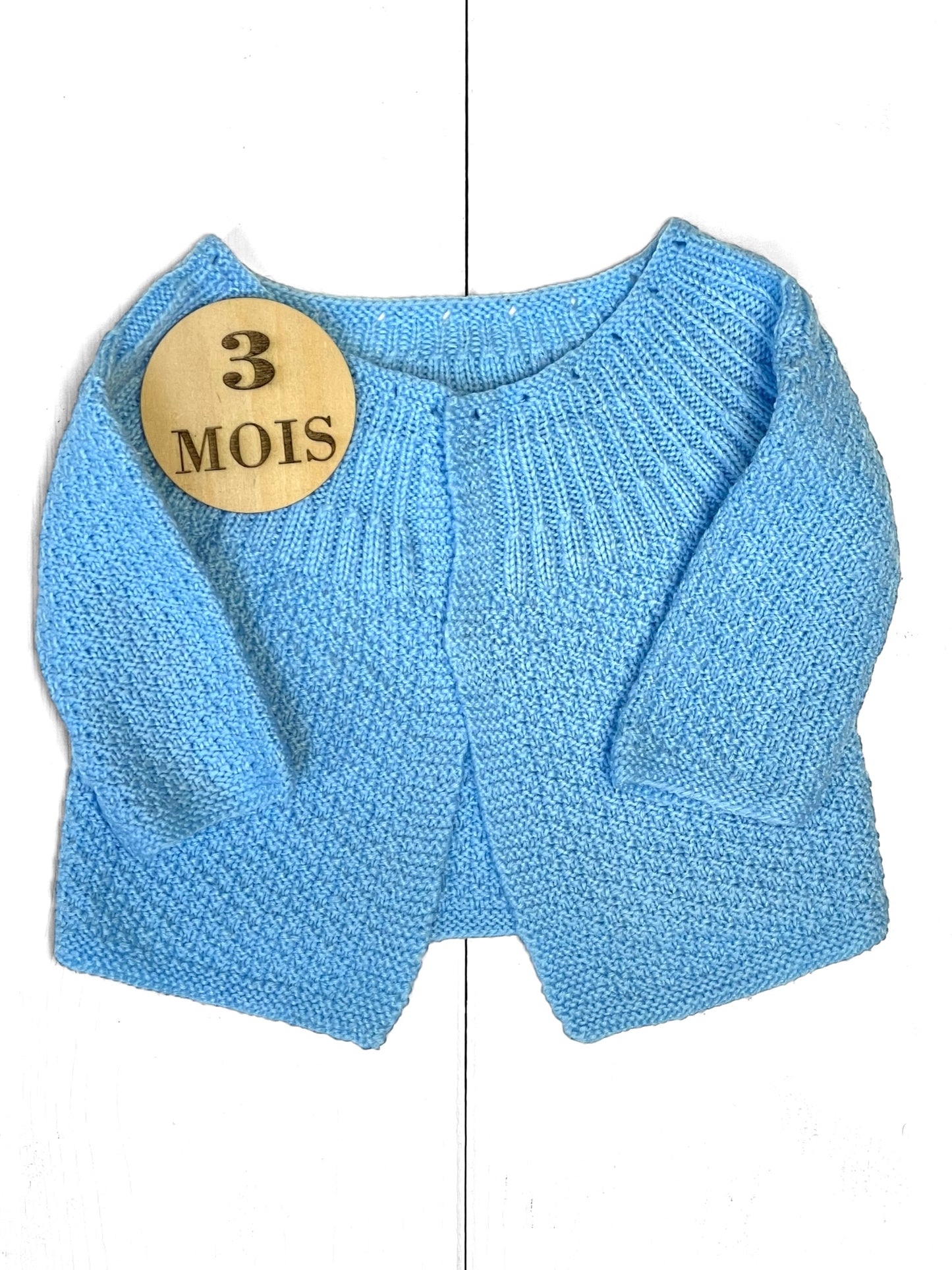 Brassière tricot bleue, faite main