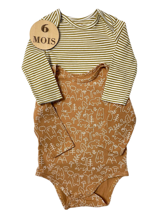 Lot 2 bodies, rayé/ ourson, TAO