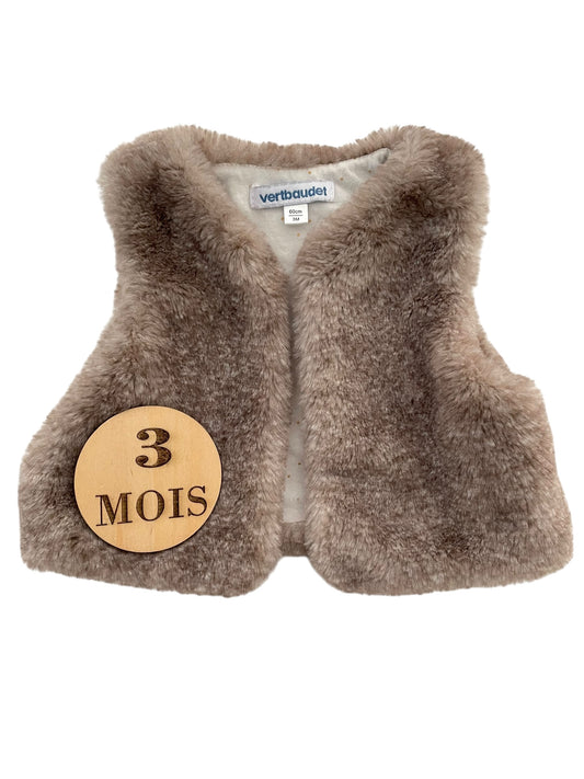Gilet sans manche, marron, Vertbaudet