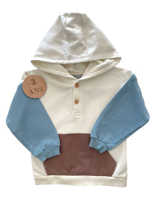 Sweat à capuche, tricolore, NPO