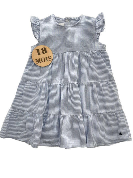 Robe rayée, bleue, Petit Bateau