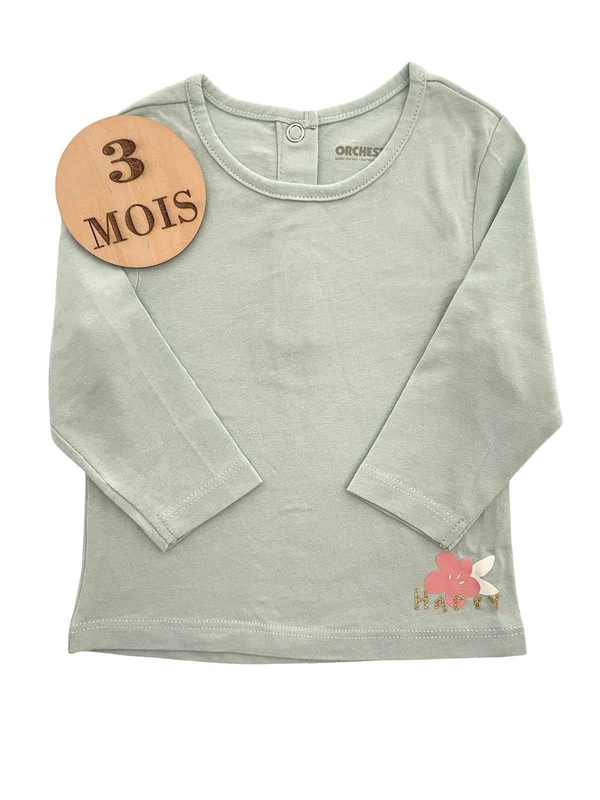 Ensemble 3 pièces ; gilet, tee-shirt et legging fleuri