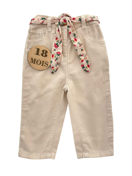 Pantalon velours côtelé, crème, TAO