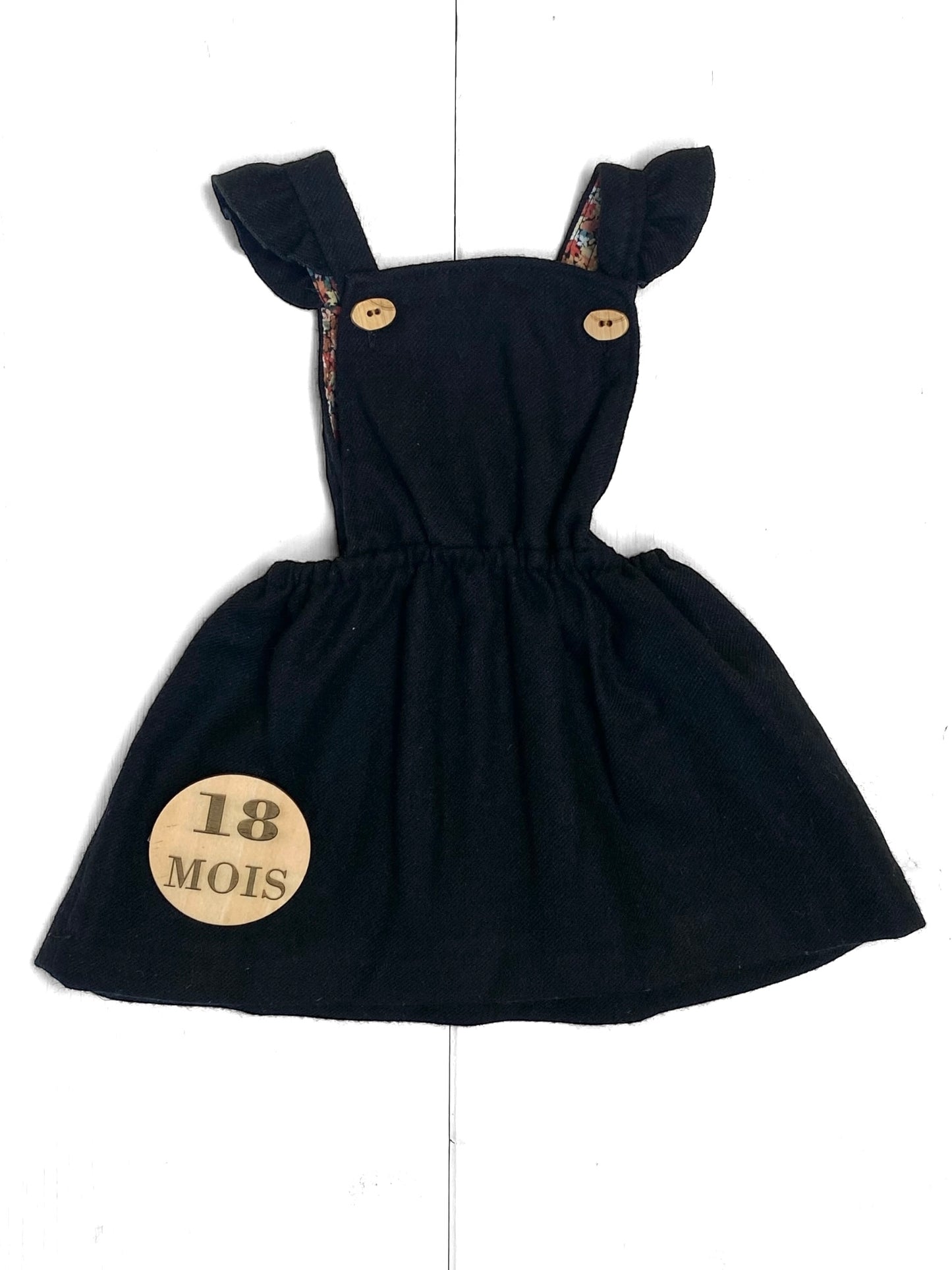 Robe salopette, noire, Zara