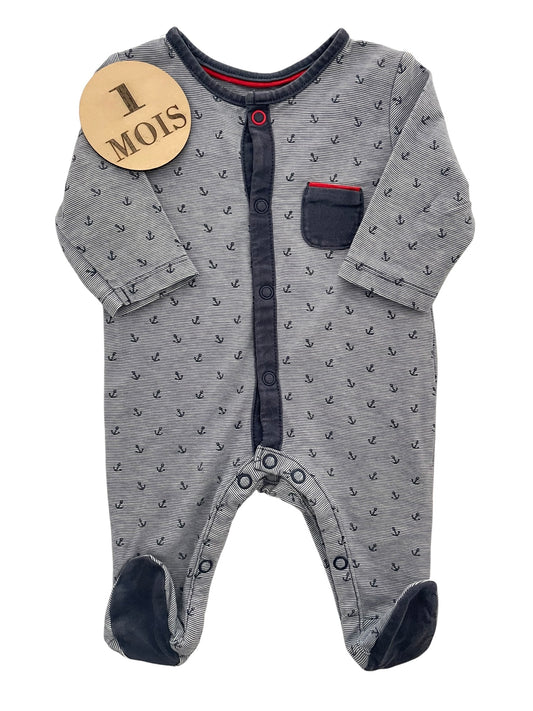 Pyjama coton, gris, Obaibi