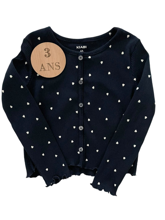 Gilet fin côtelé, bleu, nuit, Kiabi