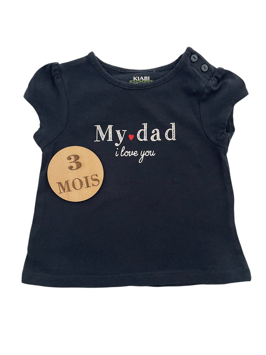 Tee-shirt bleu-marine, my dad, Kiabi
