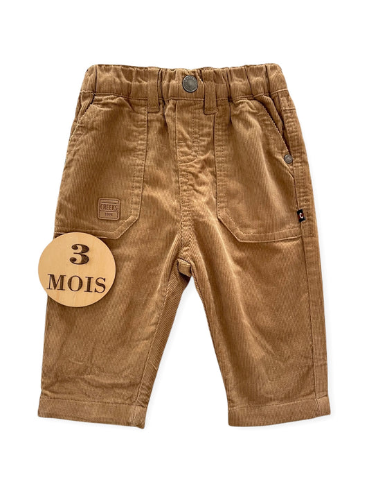 Pantalon velours, doublé, marron, Creeks