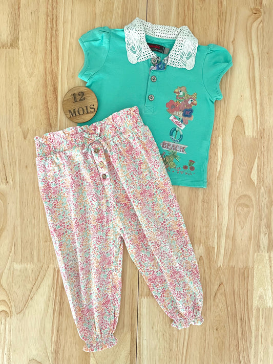 Ensemble polo et pantalon fluide, 12 mois