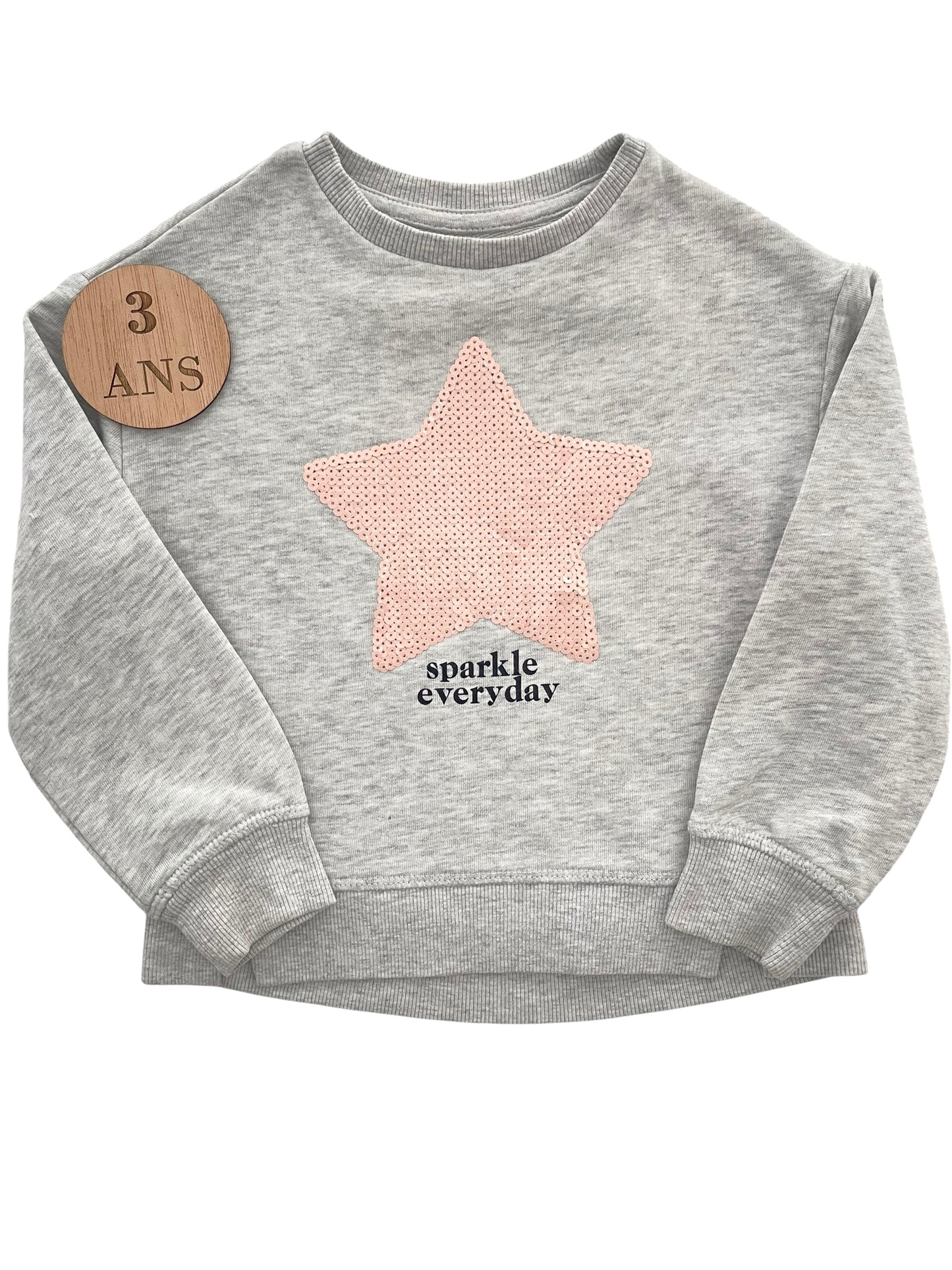 Sweat gris, étoile, TEX