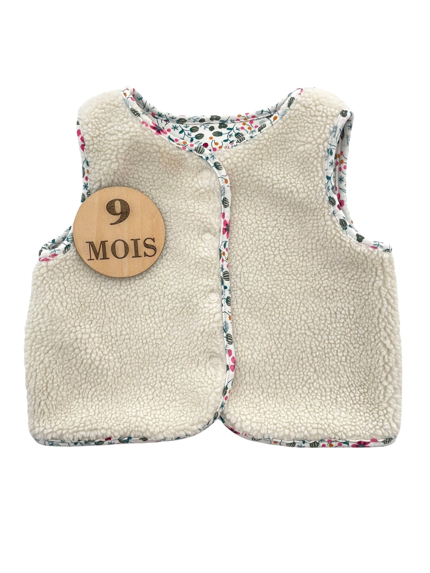 Gilet de berger, réversible / fleuri, Obaïbi