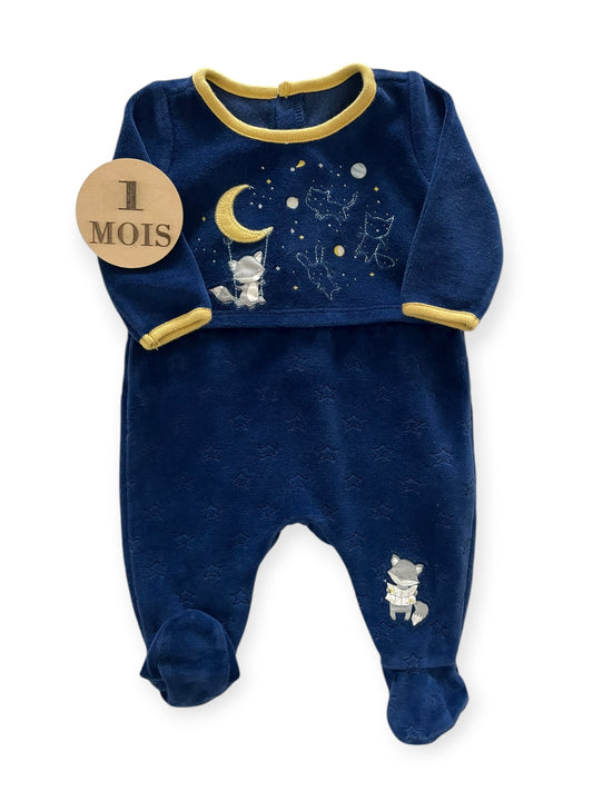 Pyjama velours, bleu-marine, Sergent Major