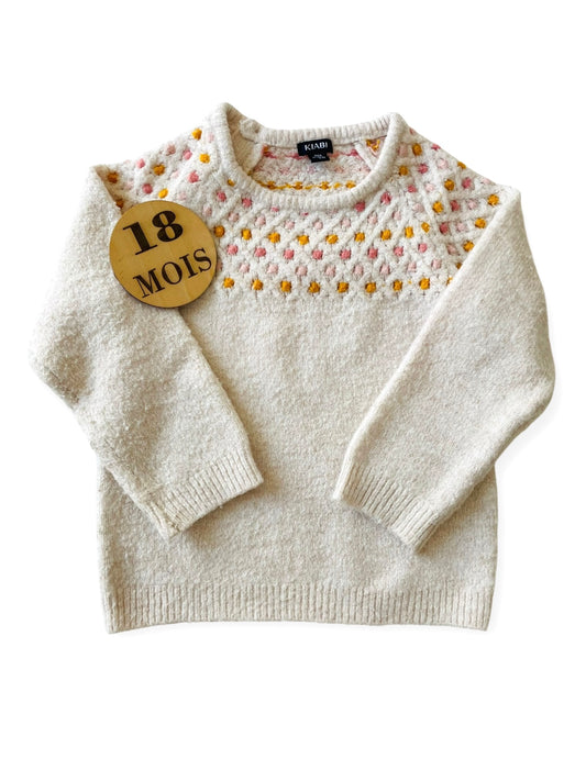 Pull en mailles, écru, Kiabi