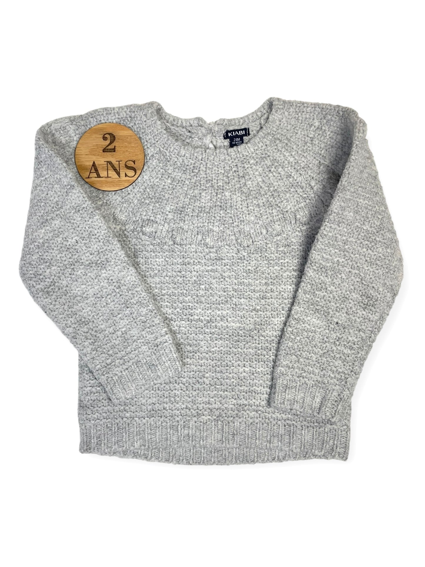 Pull épais, gris, Kiabi